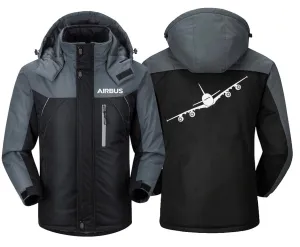 Airbus A380 Winter Jacket - Water-Resistant Windbreaker with Utility Pocket and Unique Design