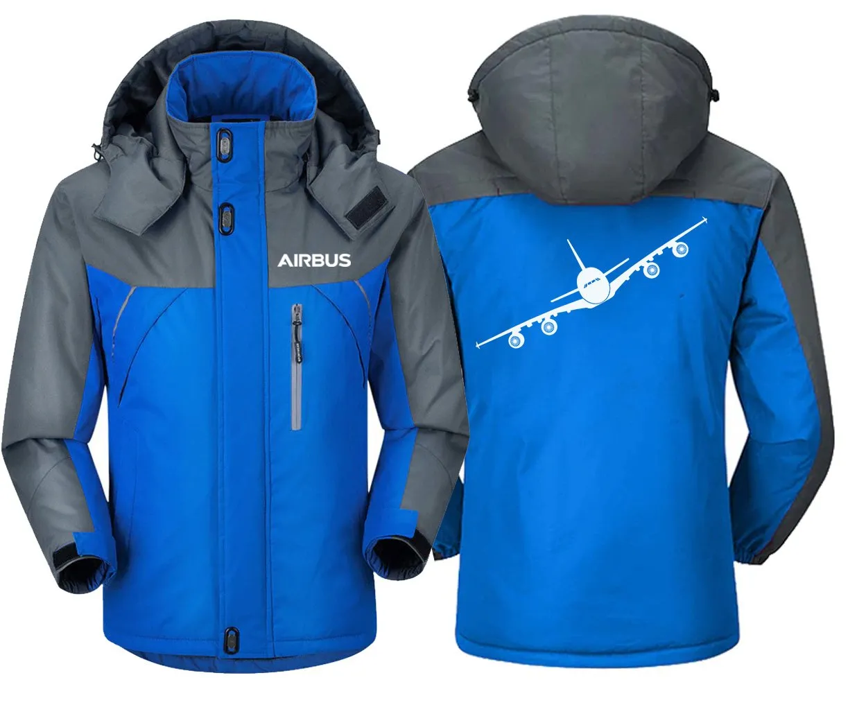 Airbus A380 Winter Jacket - Water-Resistant Windbreaker with Utility Pocket and Unique Design