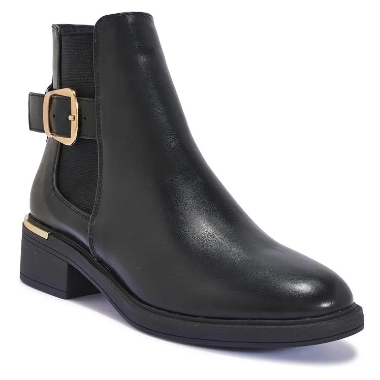 ARDEA28  CHELSEA BUCKLE FLAT ANKLE BOOT