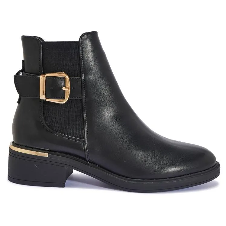 ARDEA28  CHELSEA BUCKLE FLAT ANKLE BOOT