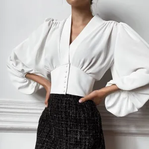 Béatrice Puff Sleeve Empire Blouse - 2 Colors