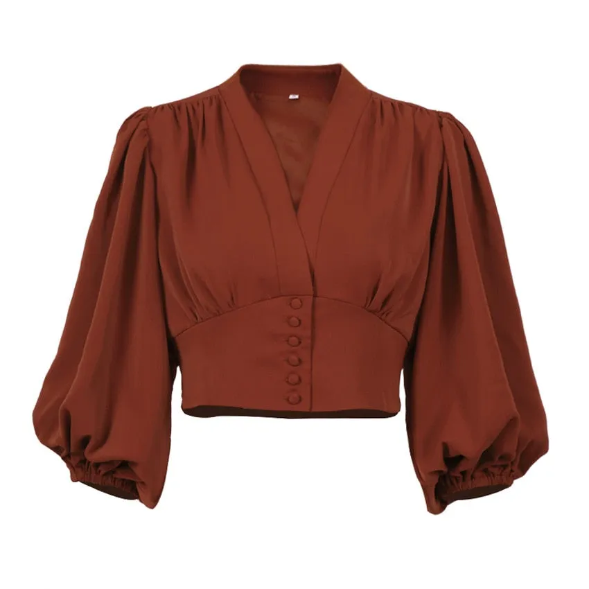 Béatrice Puff Sleeve Empire Blouse - 2 Colors