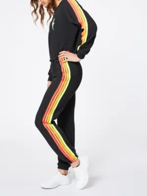 Black/Neon Stripe Sweatpants