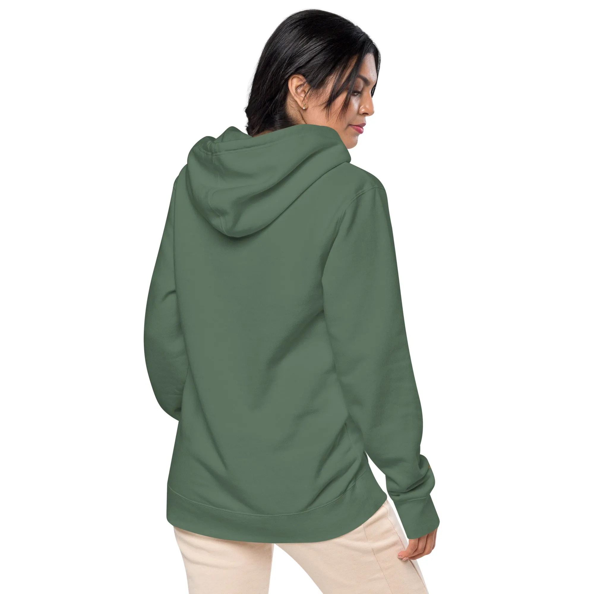 Blessed Mama Embroidered Design Unisex Pigment-Dyed Hoodie, lioness-love