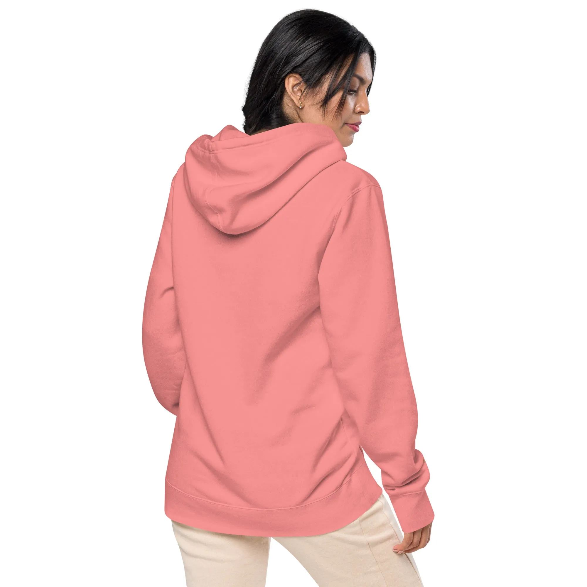 Blessed Mama Embroidered Design Unisex Pigment-Dyed Hoodie, lioness-love
