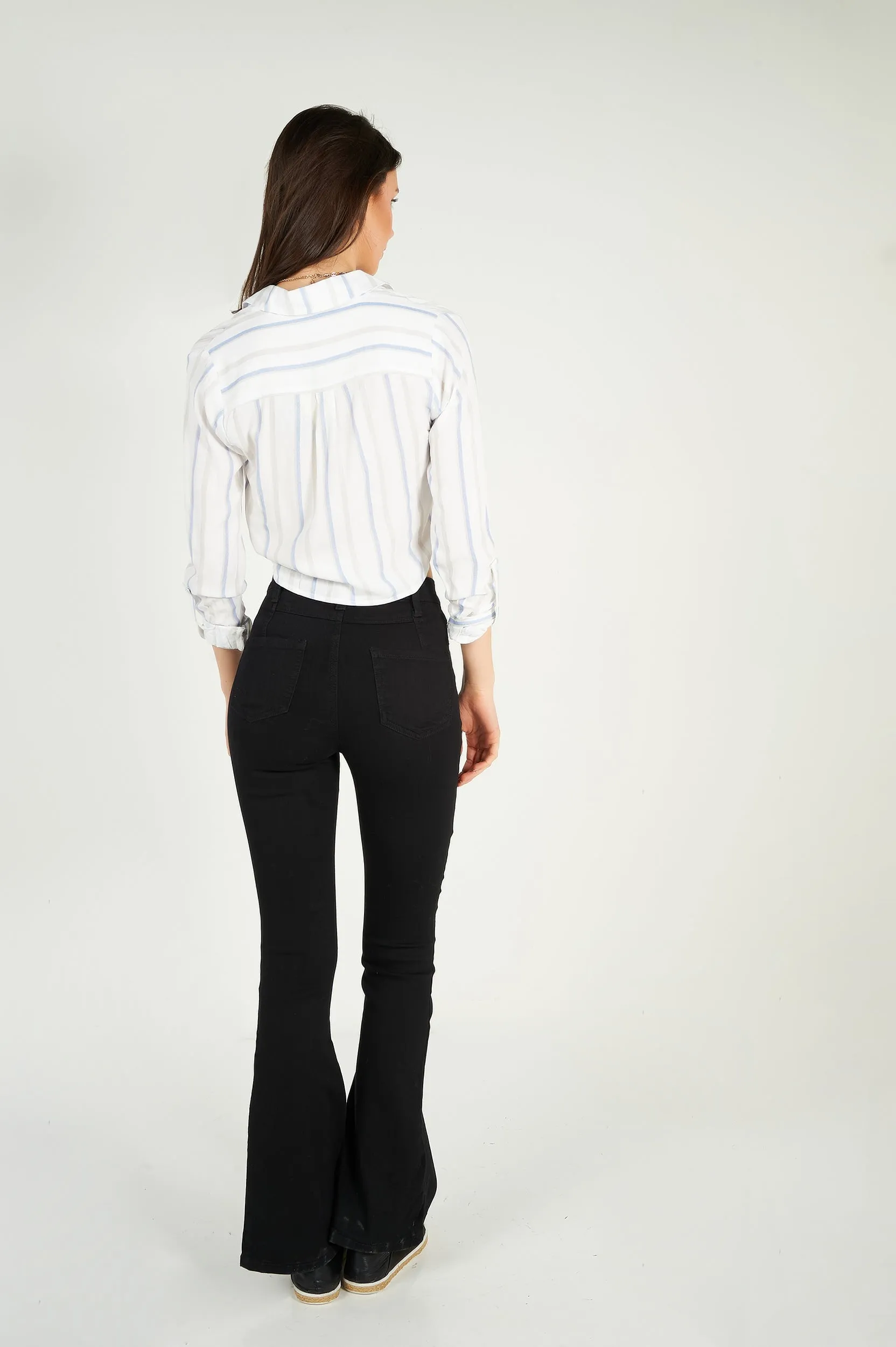 Blouse courte rayée - ENARA - (E-B5) - VENTE FINALE