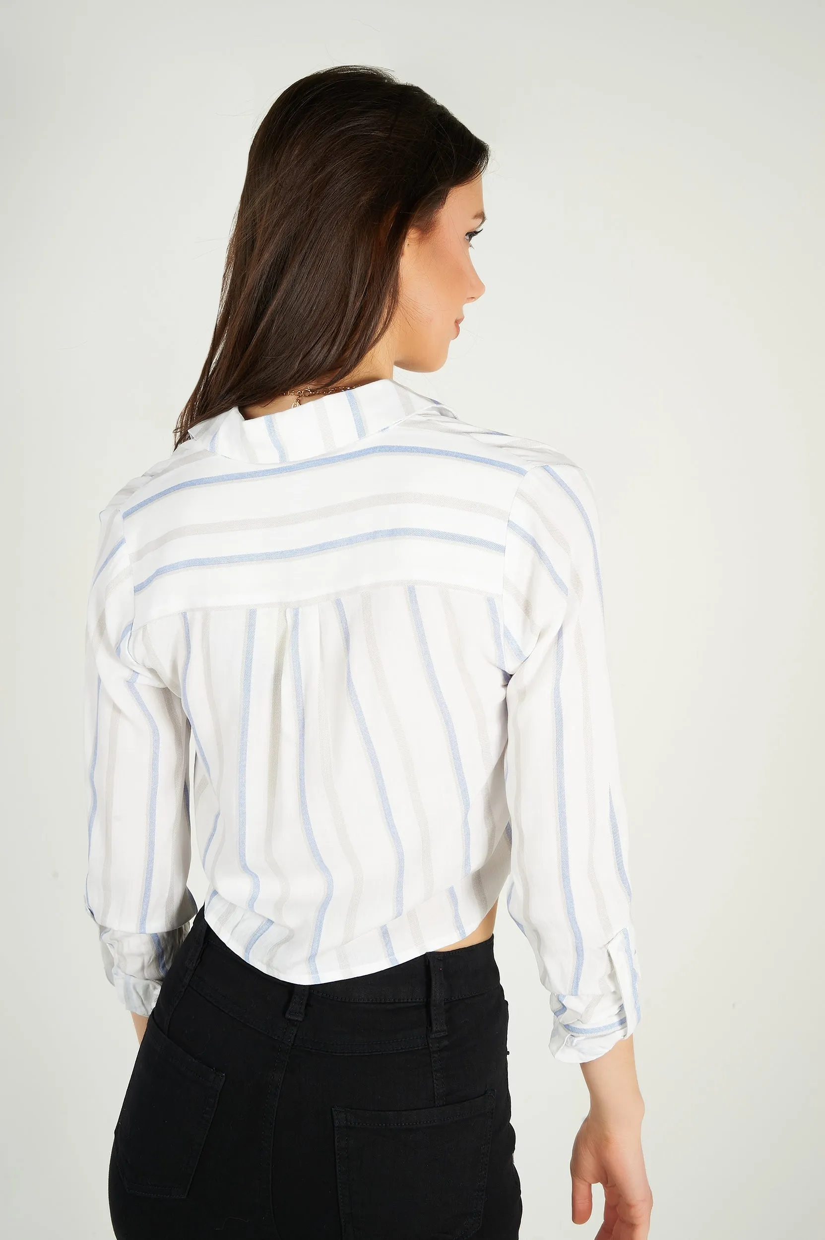 Blouse courte rayée - ENARA - (E-B5) - VENTE FINALE