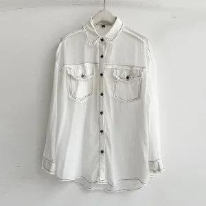 Casual Denim Blouses For Women Lapel Long Sleeve Patchwork Pockets Chic Loose Shirts Female Fashion Clothing