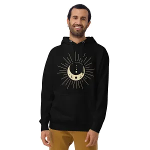 Celestial Moon Design Unisex Hoodie, lioness-love.com