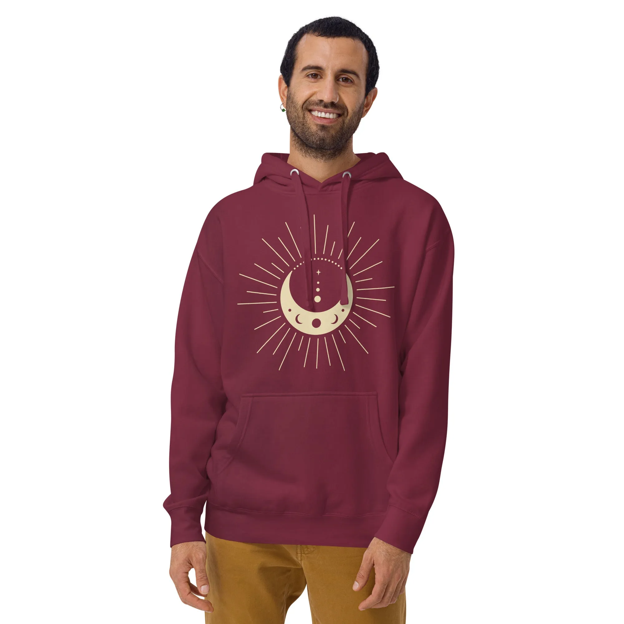 Celestial Moon Design Unisex Hoodie, lioness-love.com