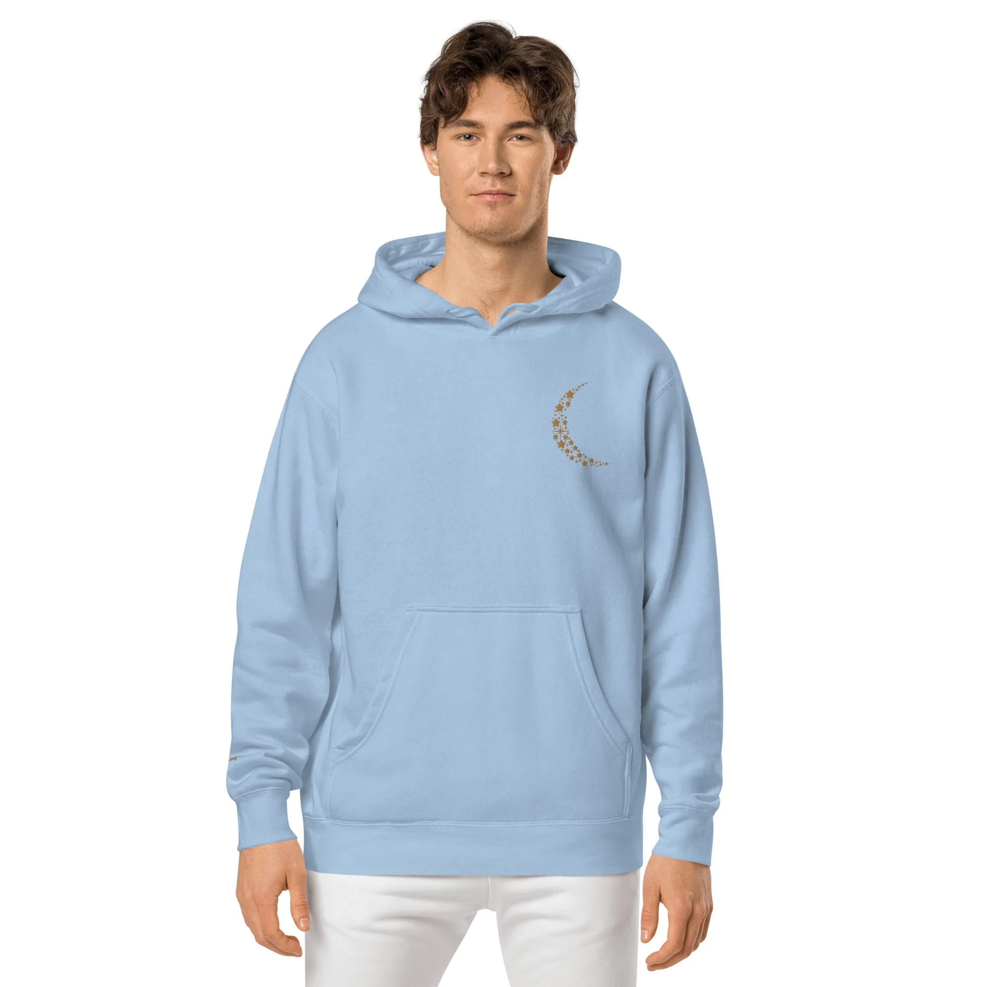 Crescent Moon Design Unisex Pigment-Dyed Hoodie, lioness-love