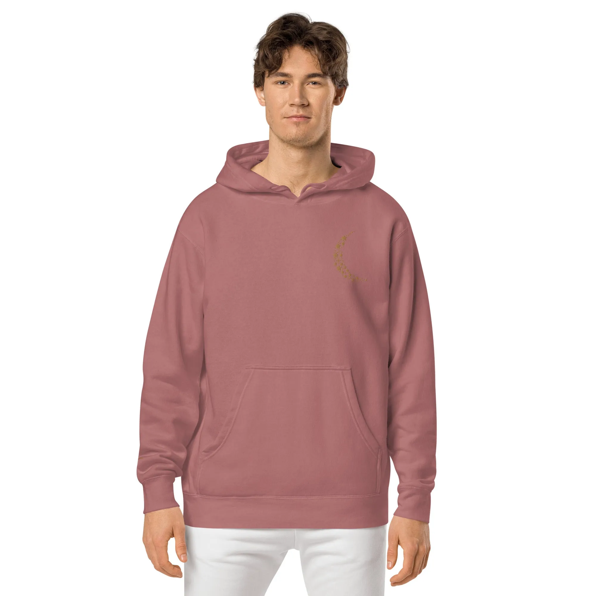 Crescent Moon Design Unisex Pigment-Dyed Hoodie, lioness-love