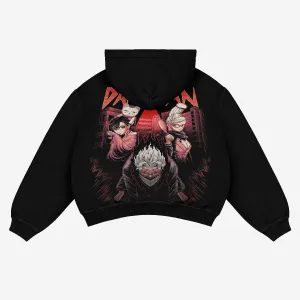 Dandadan Hoodie – Group Character Design in Premium 360 GSM Cotton
