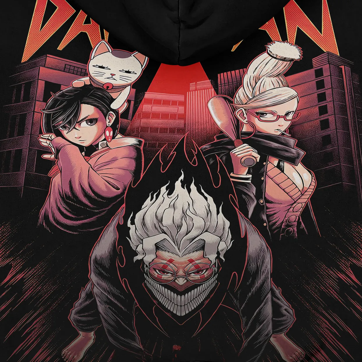 Dandadan Hoodie – Group Character Design in Premium 360 GSM Cotton