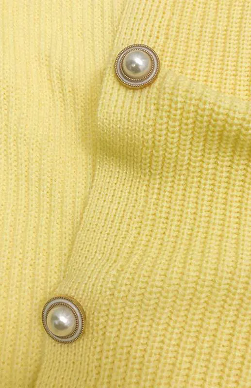 Darlene Candy Color Casual Loose Knit Button Cardigan