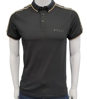 Diesel Finian Short Sleeve Polo Shirt - Black