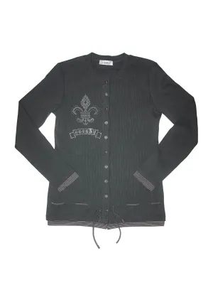 [EESSAY] FW 24 E.E RIBBON CARDIGAN - CHARCOAL