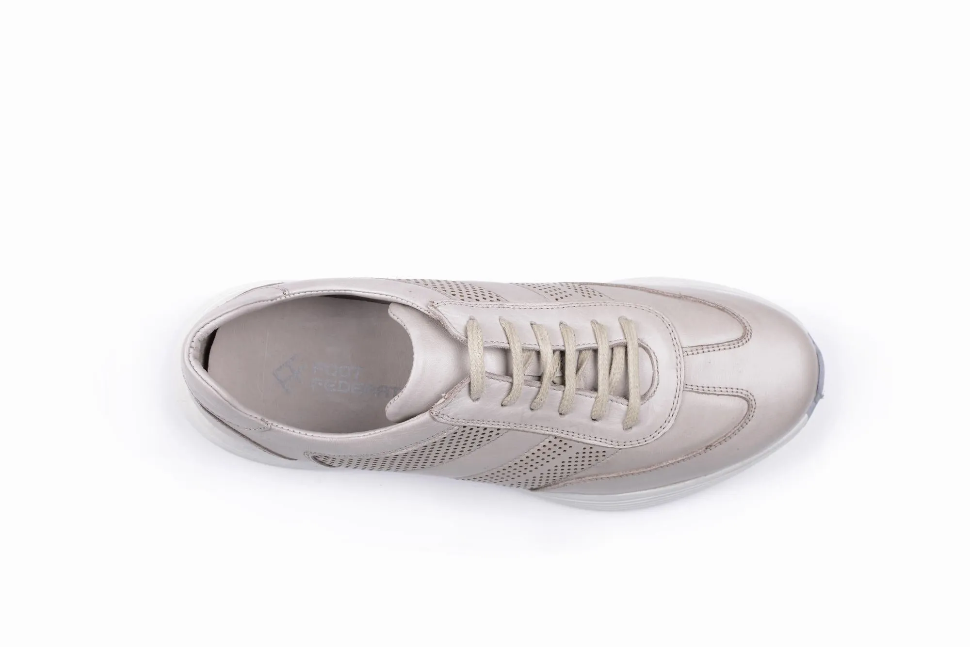 FOOT FEDERATION CITY LACE-UP SNEAKER MENS SHOE STONE GRAY