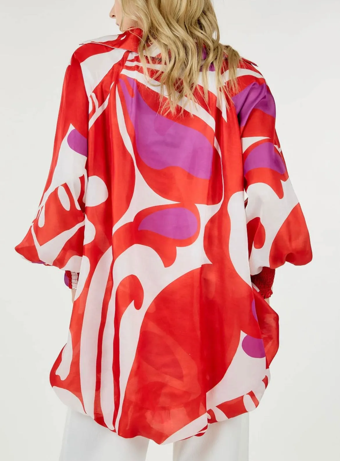 Hi Low Print Blouse