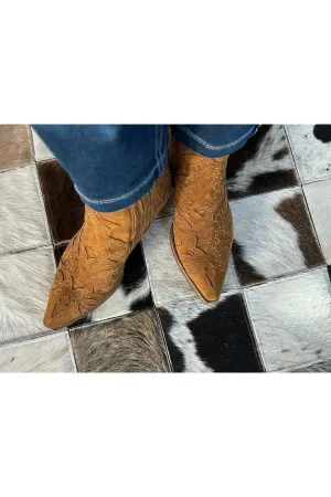 Jo Ghost Elaine 2883 Embellished Suede Chelsea Western Boot | Camel