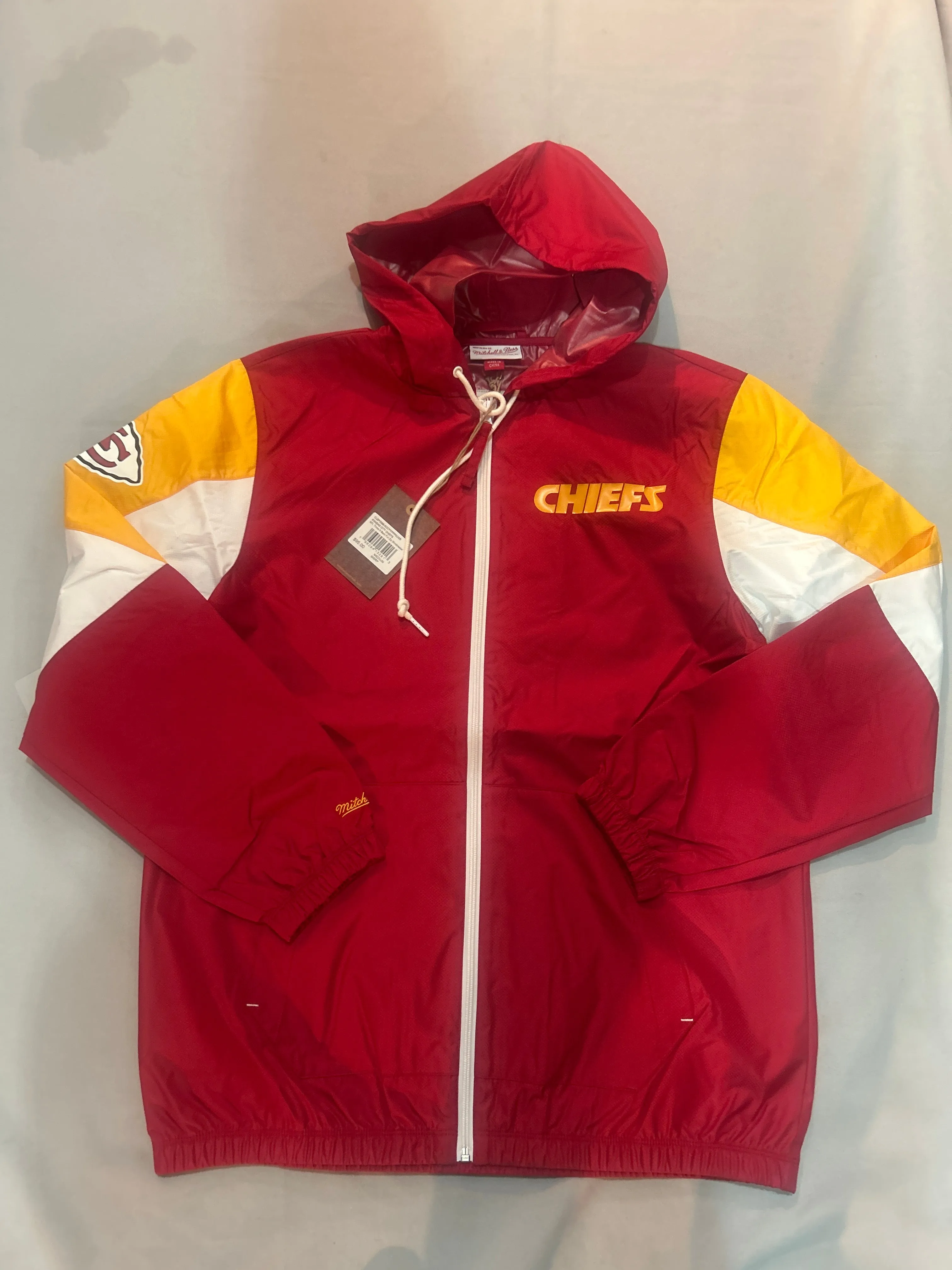 Kansas City Chiefs NFL Mitchell & Ness Throwback Full Zip Men Windbreaker