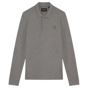Lyle & Scott Plain Grey Long Sleeved Polo Shirt
