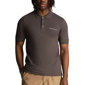 Lyle Scott Plain Embroidered Logo Gunmetal Grey Polo Shirt