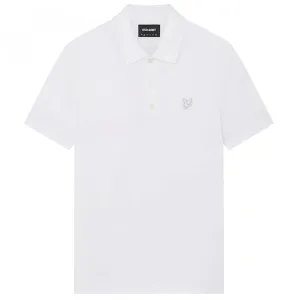 Lyle Scott Tonal Eagle White Polo Shirt