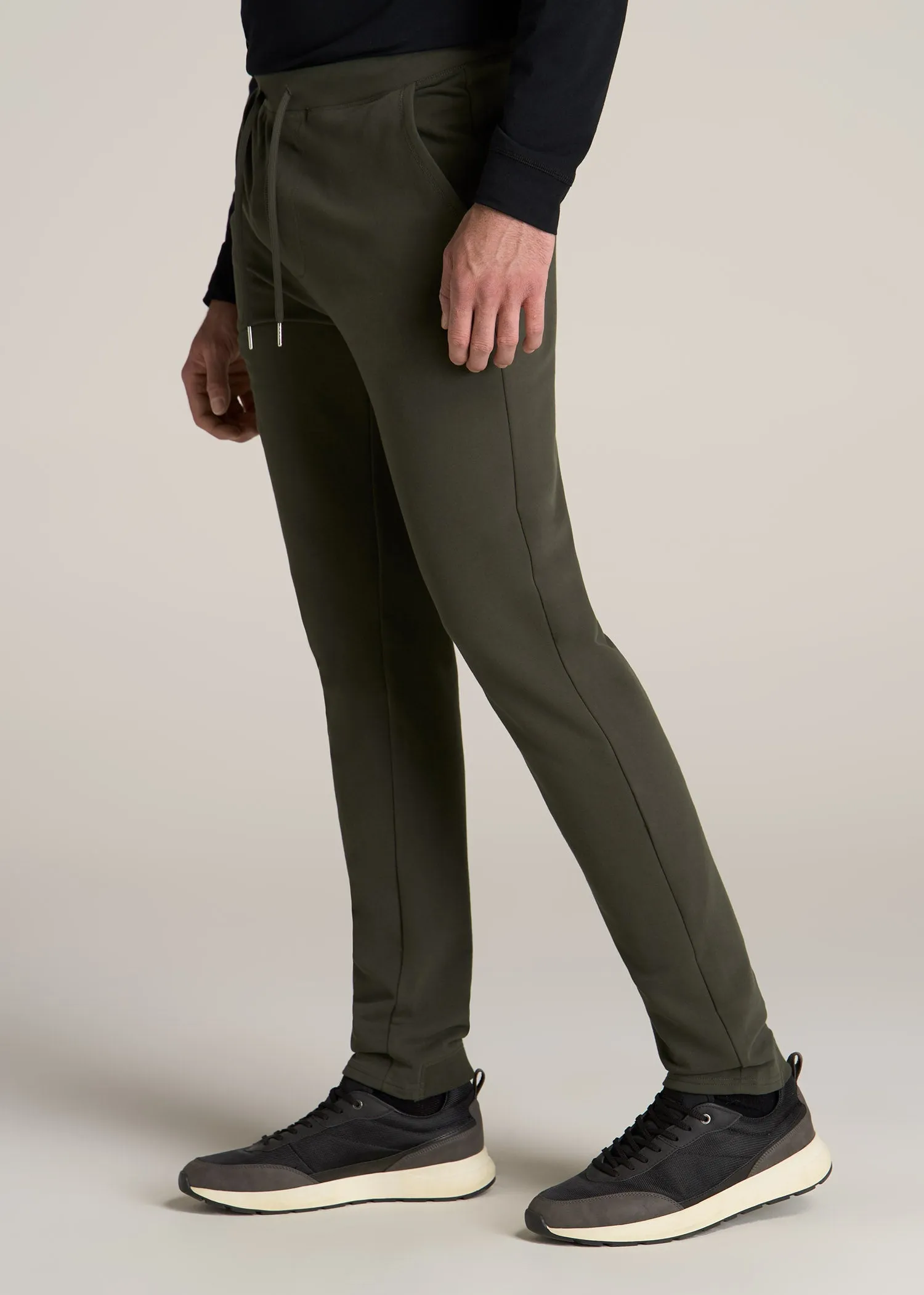 Microsanded French Terry Sweatpants For Tall Men in Hunter Green
