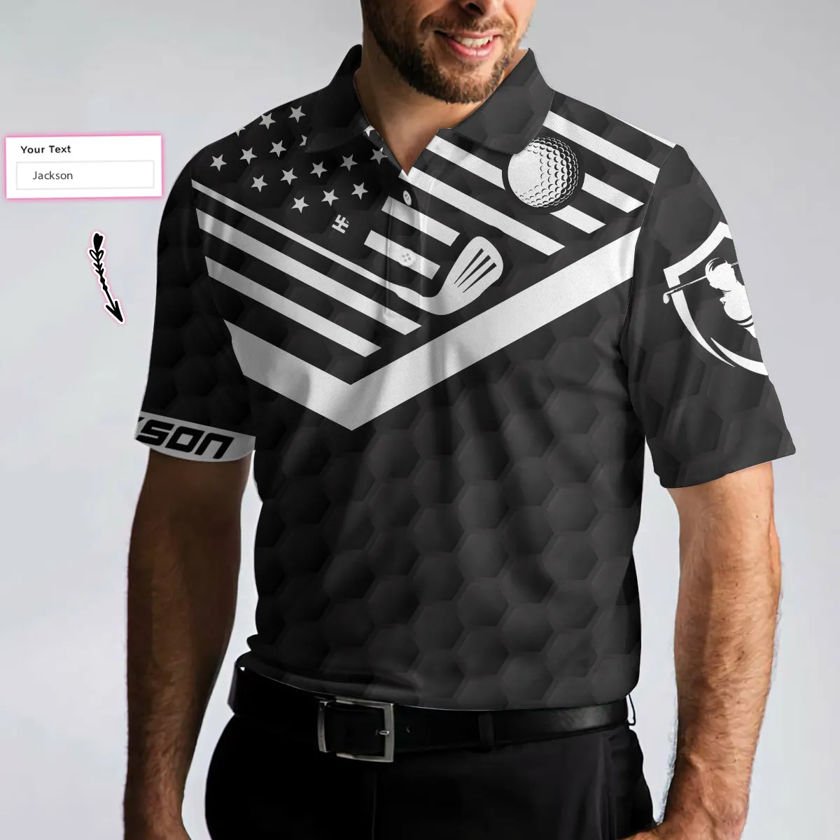 My Doctor Say To Take My Iron Everyday Custom Polo Shirt, Personalized Black American Flag Golf Shirt For Men Coolspod