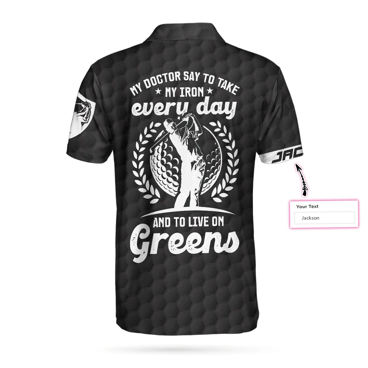My Doctor Say To Take My Iron Everyday Custom Polo Shirt, Personalized Black American Flag Golf Shirt For Men Coolspod