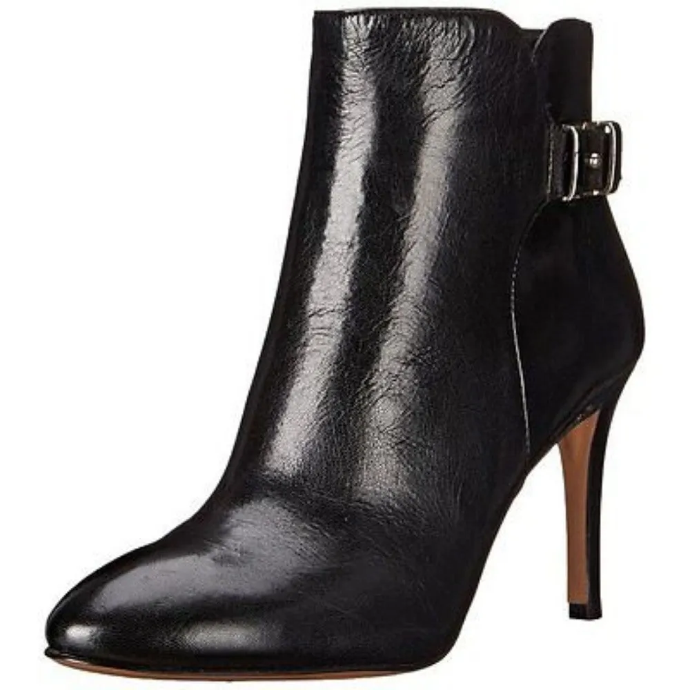 Nine West Women's Palafox Black Leather Ankle Boot