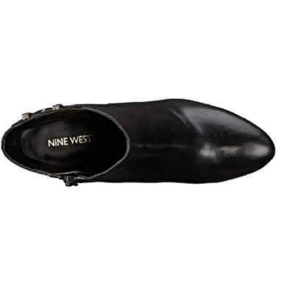 Nine West Women's Palafox Black Leather Ankle Boot