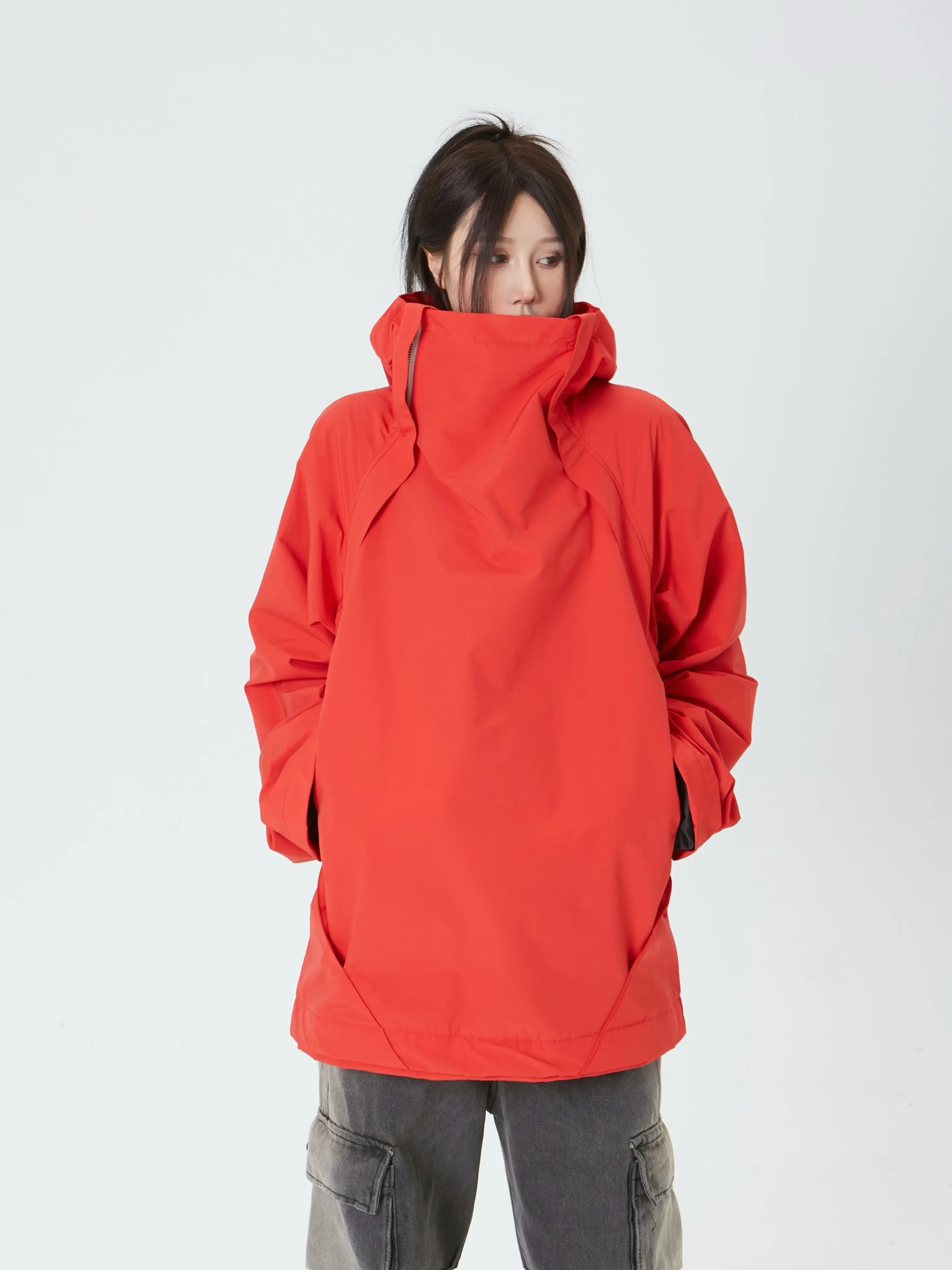 Oversized Double-Zip Hooded Windbreaker