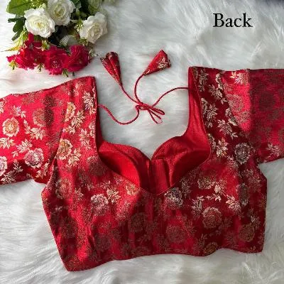 Peacock Readymade Wedding Saree Blouse Brocade