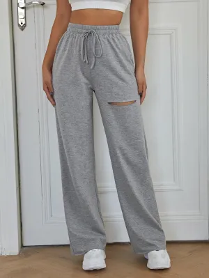 Plain Knot Natural Long Women Sweatpants