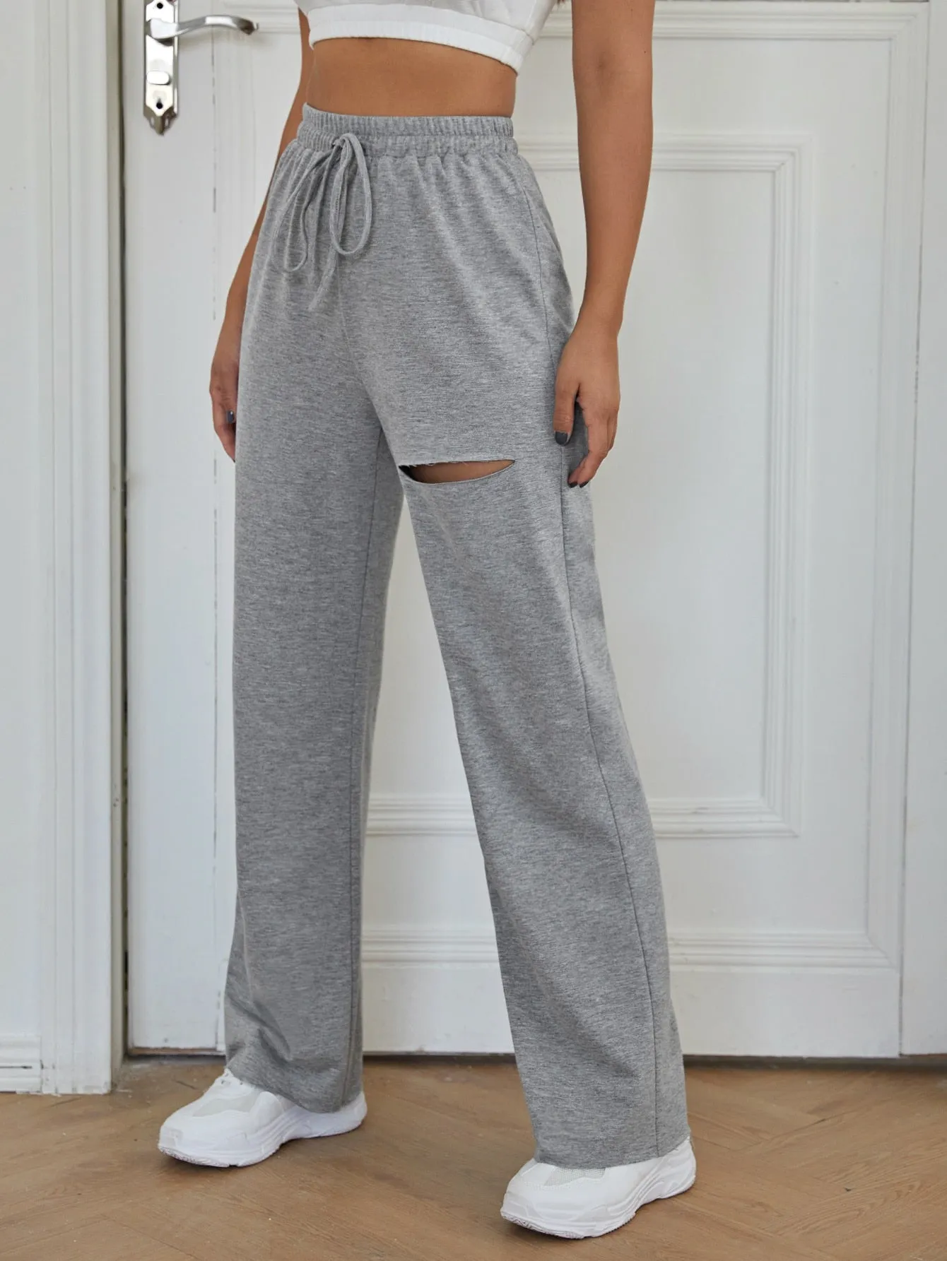Plain Knot Natural Long Women Sweatpants