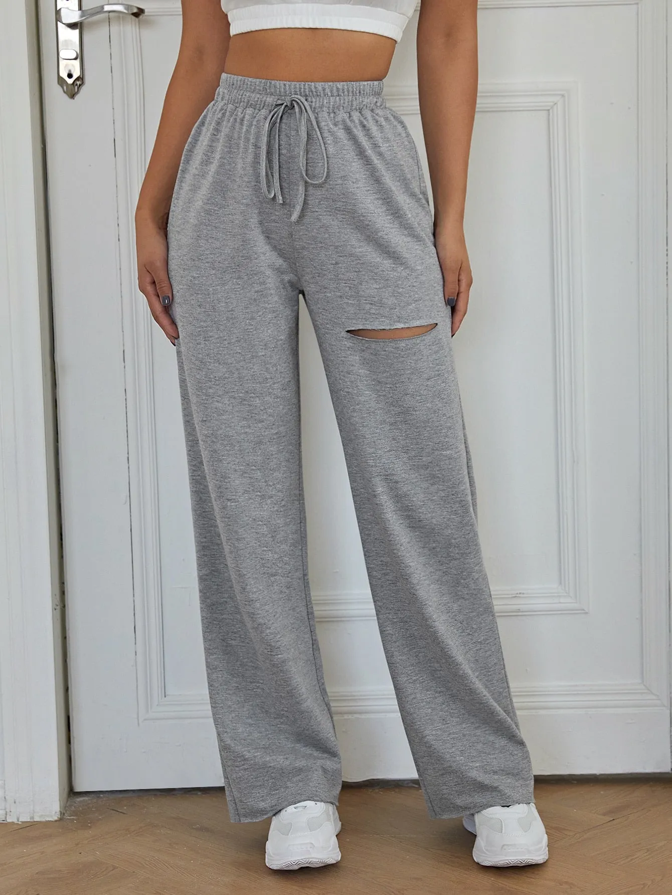 Plain Knot Natural Long Women Sweatpants