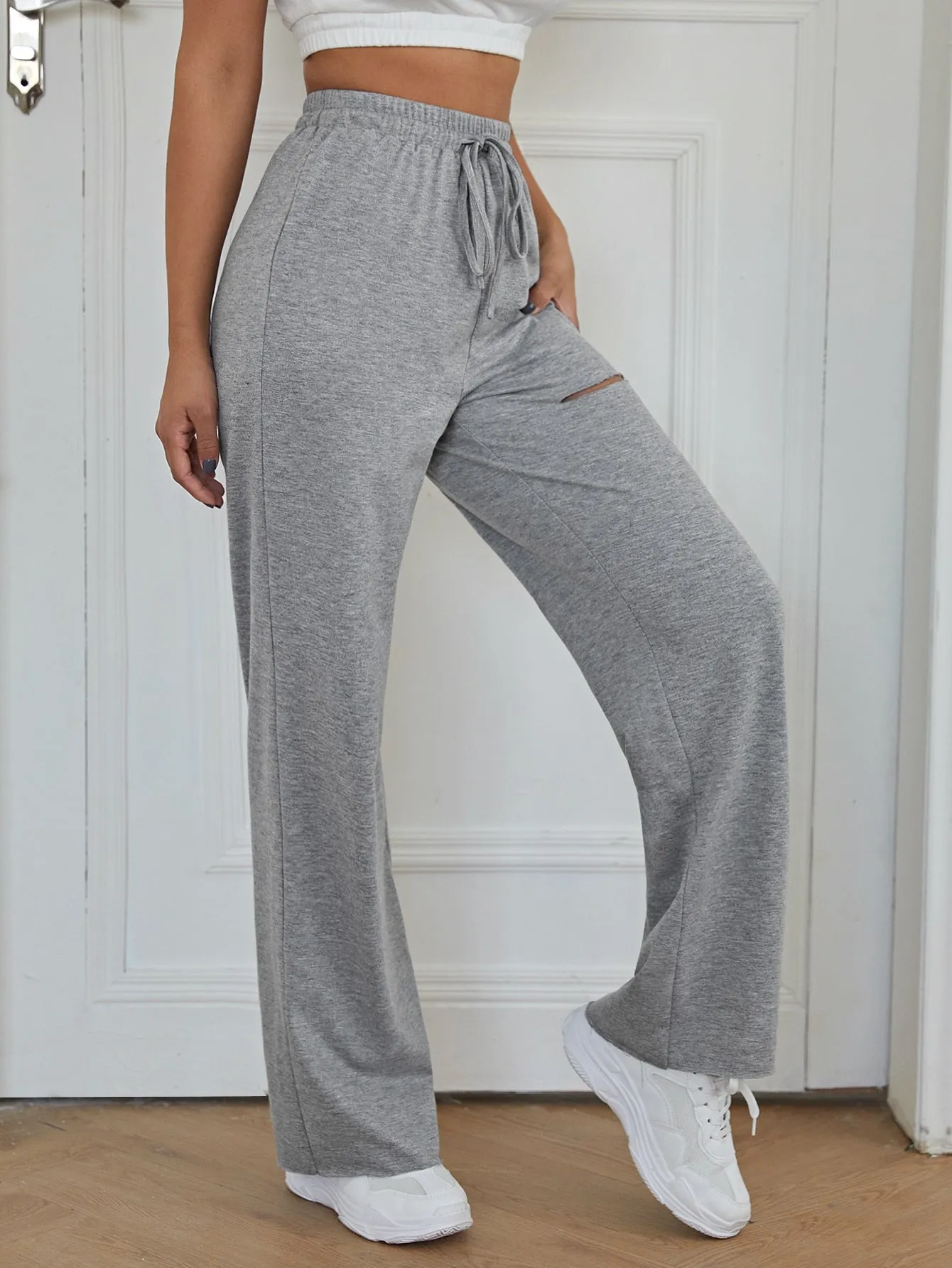 Plain Knot Natural Long Women Sweatpants