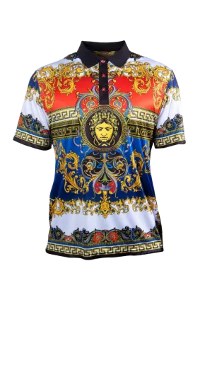 Prestige Red paisley polo shirt men's Red fashion design t-shirt