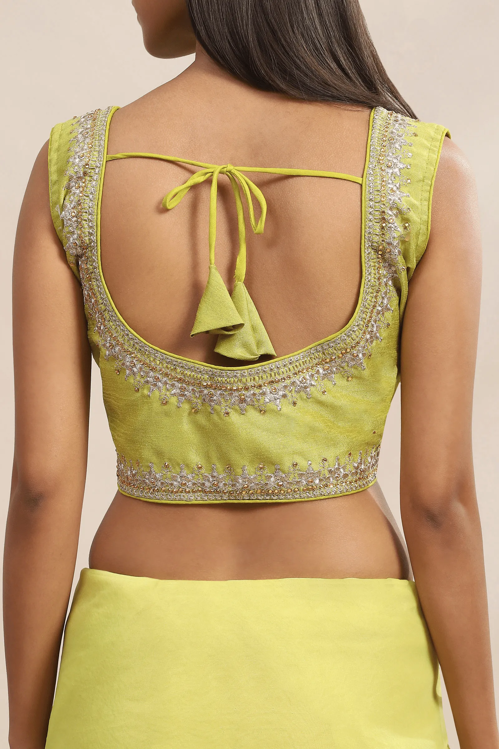 Readymade Lime Green Silk Blouse