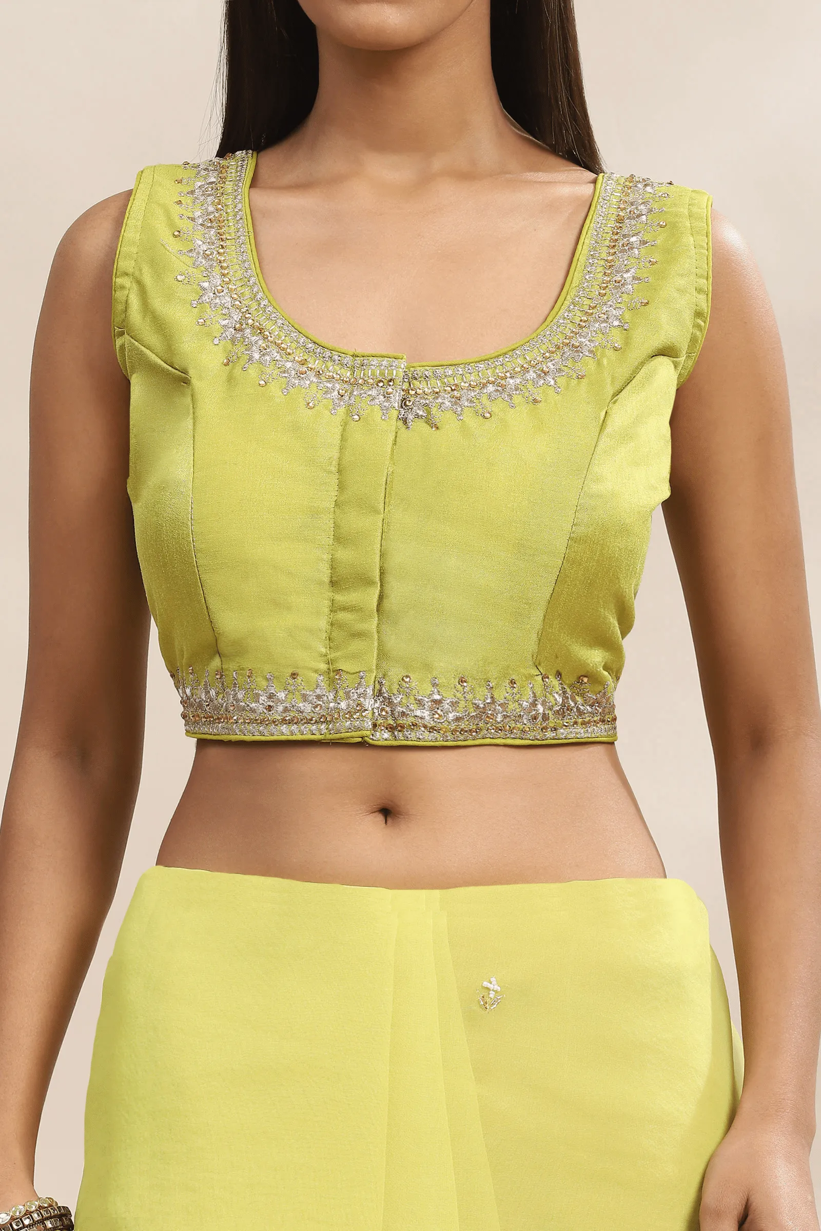Readymade Lime Green Silk Blouse