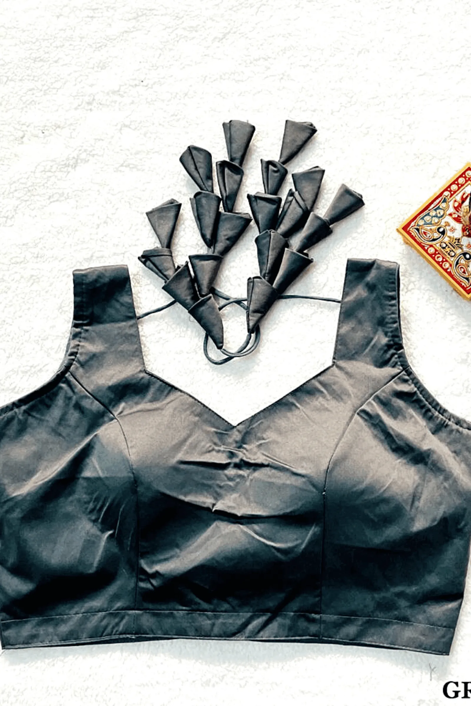 Readymade Plain Blouse with Tassels- Free Size