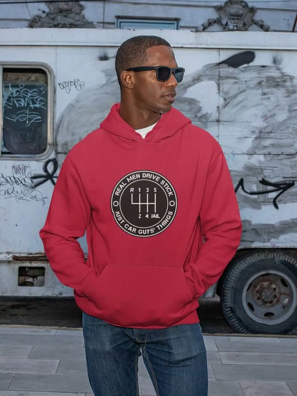 Real Men Drive Stick - Car Hoodie