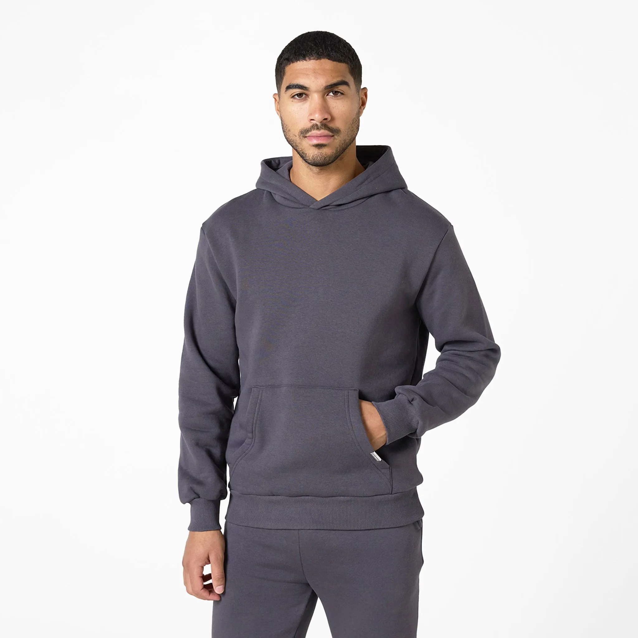 Relaxed Fit Open Hem Tracksuit | Dark Grey
