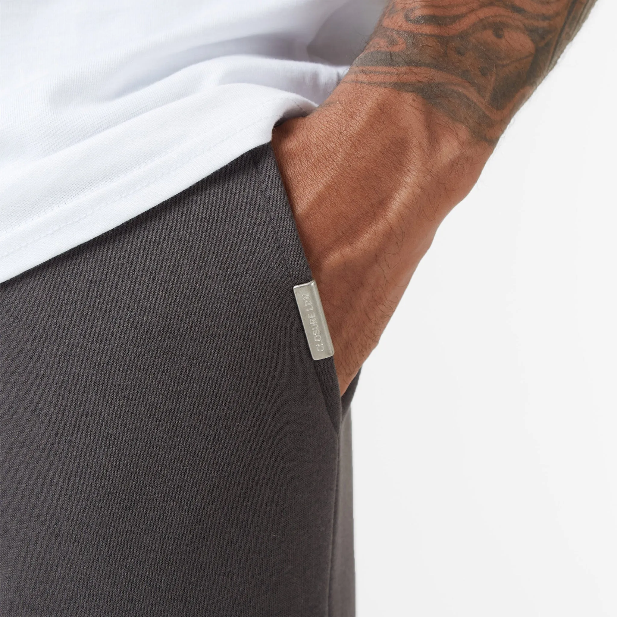 Relaxed Fit Open Hem Tracksuit | Dark Grey