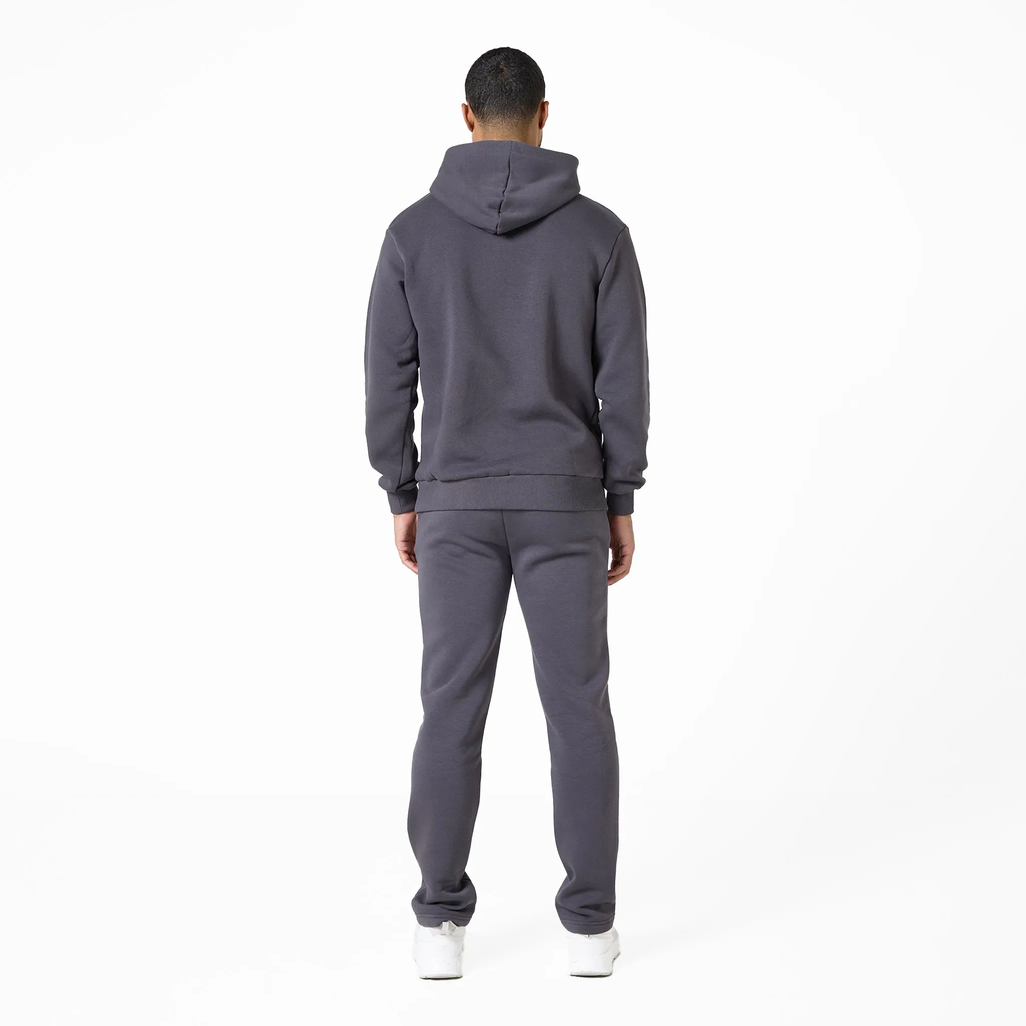 Relaxed Fit Open Hem Tracksuit | Dark Grey