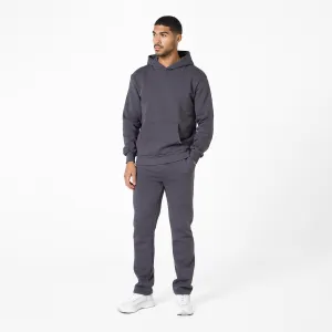 Relaxed Fit Open Hem Tracksuit | Dark Grey