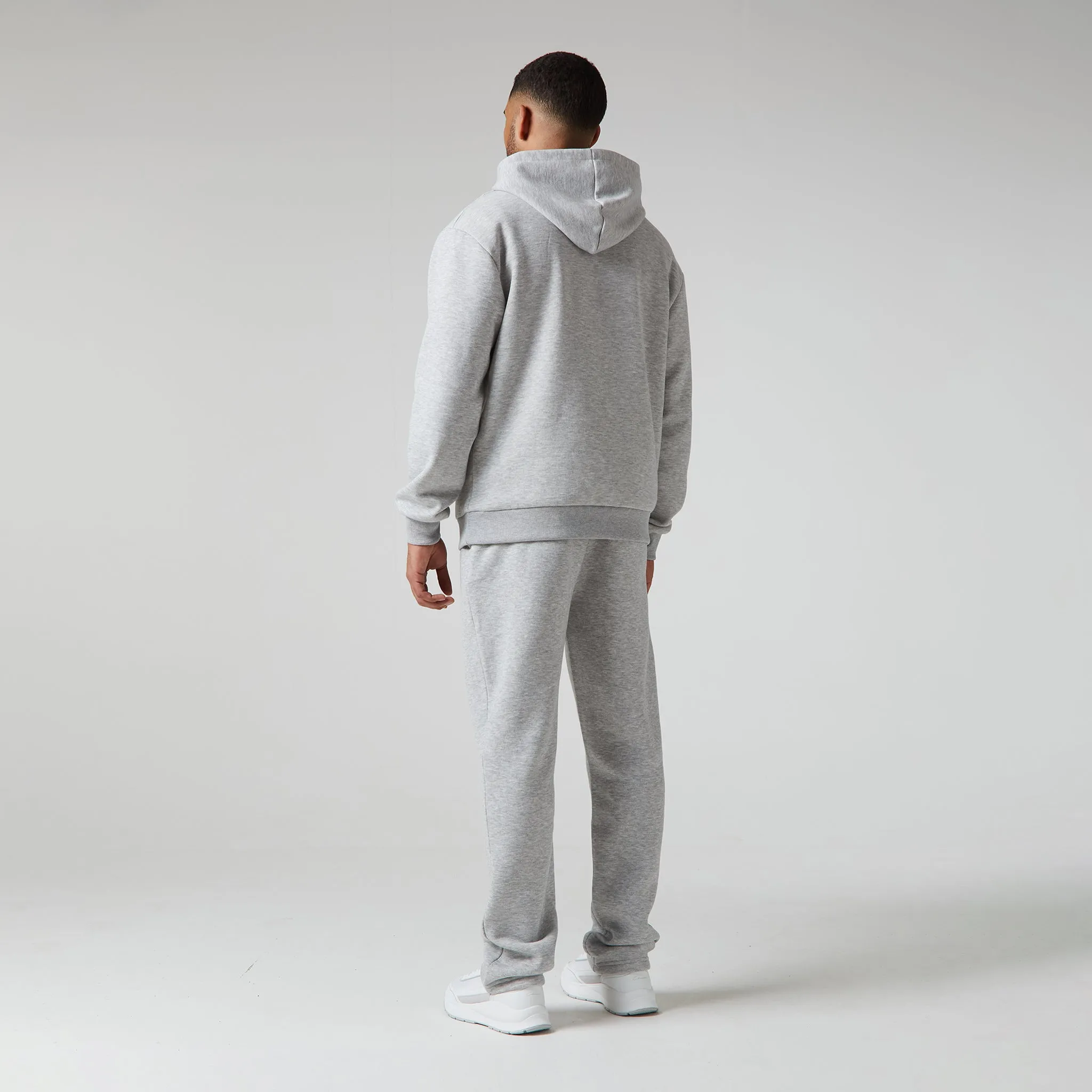 Relaxed Fit Open Hem Tracksuit | Grey Marl