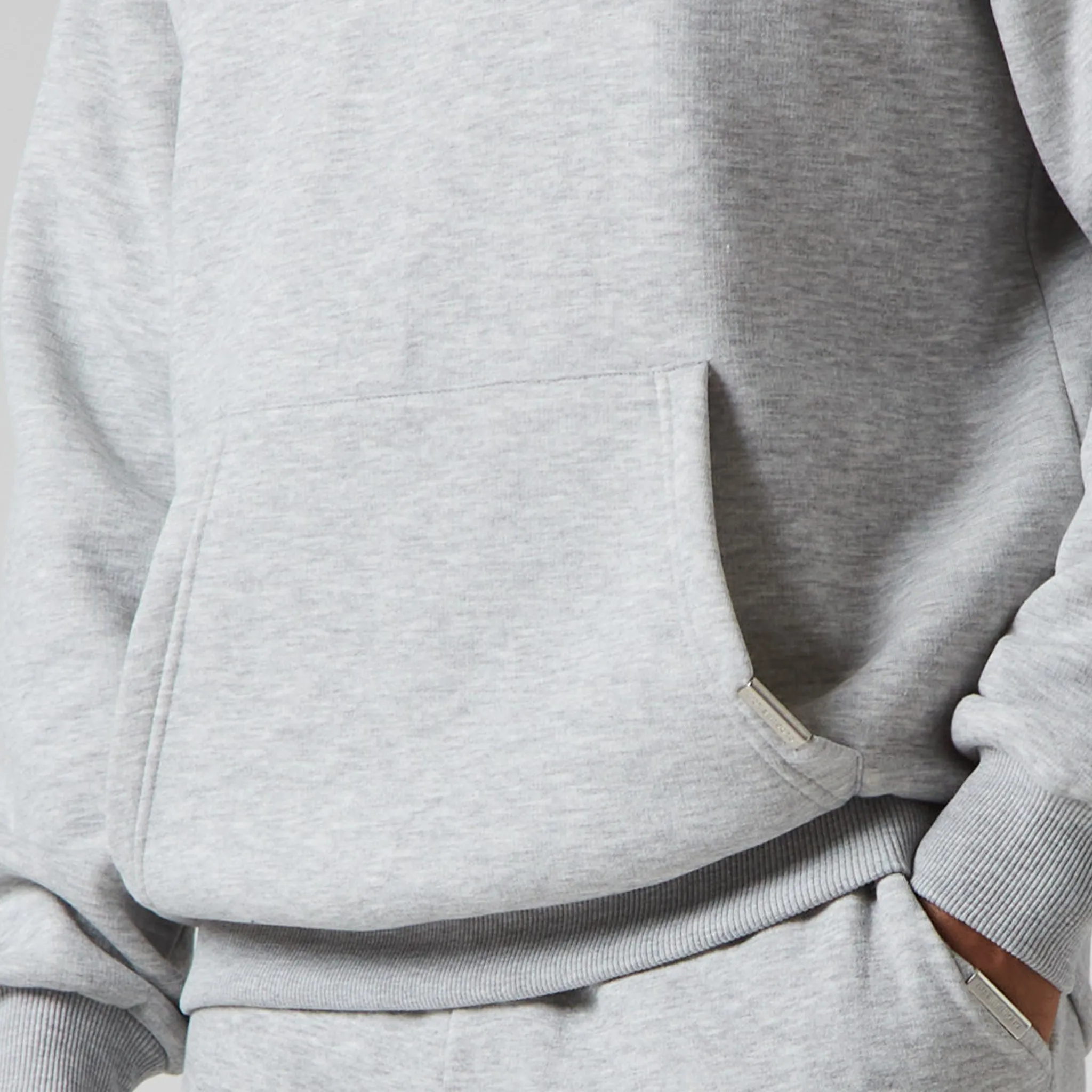 Relaxed Fit Open Hem Tracksuit | Grey Marl
